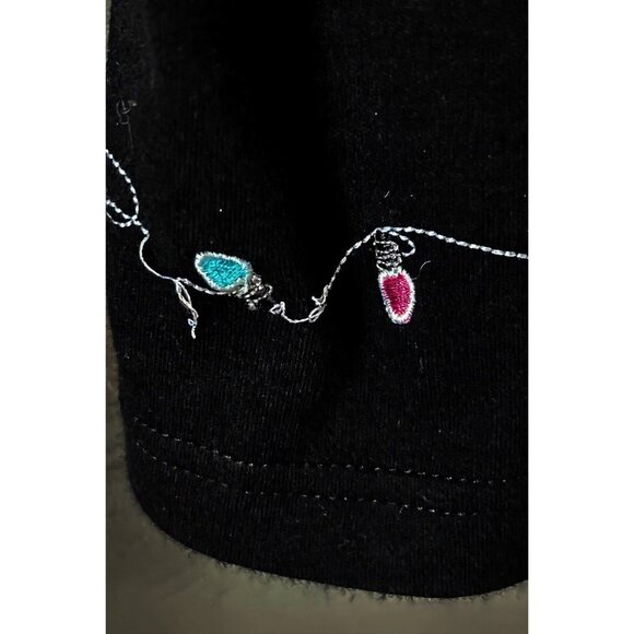 CB Plus C.B. Casual Women’s 1X Flamingo Island Holiday Embroidered Black Top - Picture 7 of 8